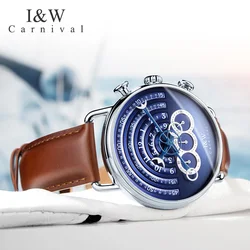 Montres Hommes Carnival Brand Fashion Watches for Men Luxury Chronograph Casual Quartz Wristwatches Mens Waterproof Reloj Hombre