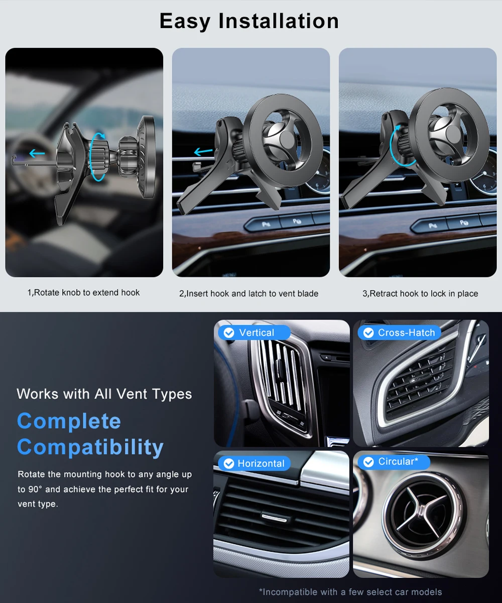 Universal Car Air Vent Mobile Phone Holder Mount for MagSafe Strong Magnet Car Air Outlets Cellphone Clips for iPhone Xiaomi
