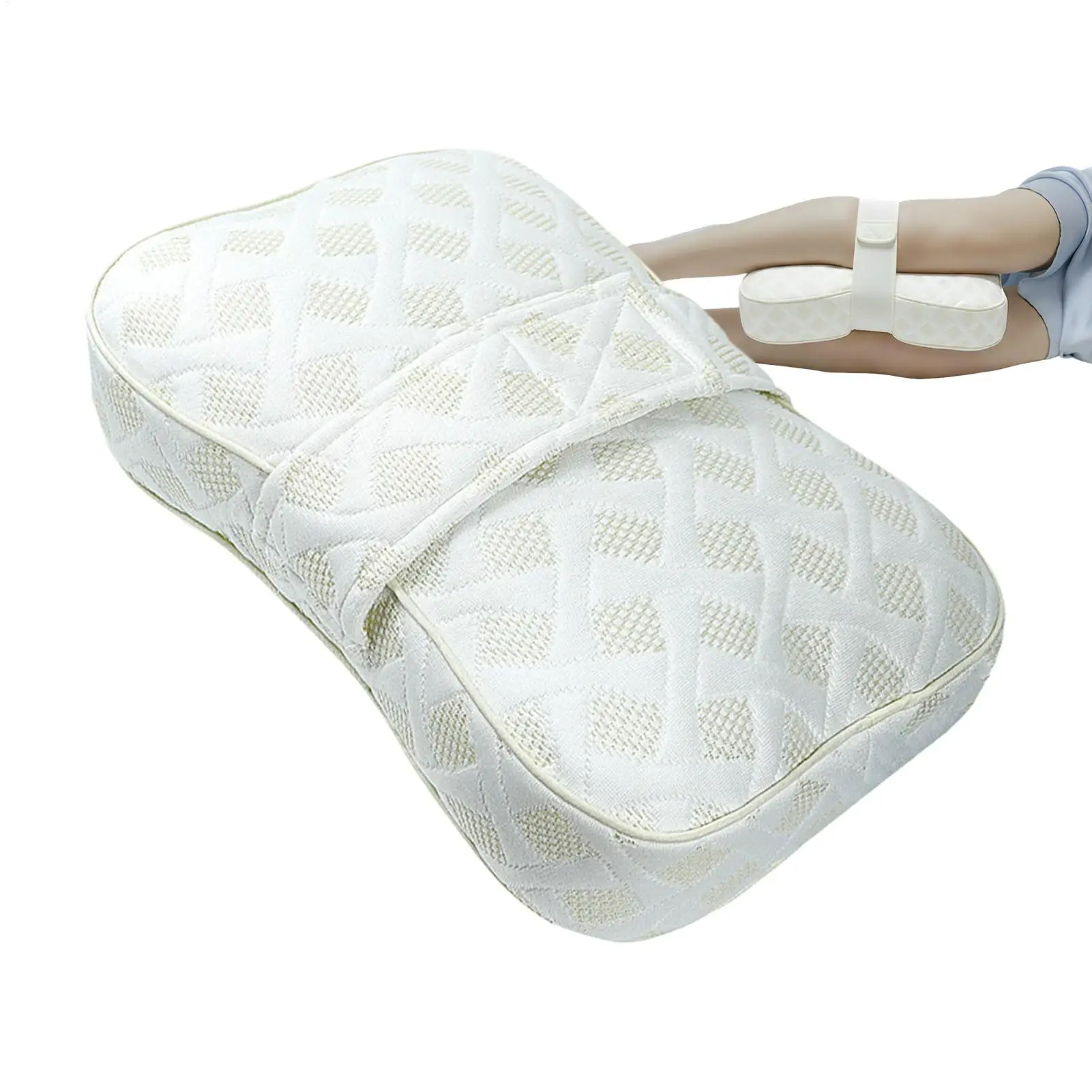 Knee Pillow Washable 3D Memory Foam Supplies with Adjustable Strap Side Sleepers Hip Pillow for Recovery Home Hospital Bed Sofa