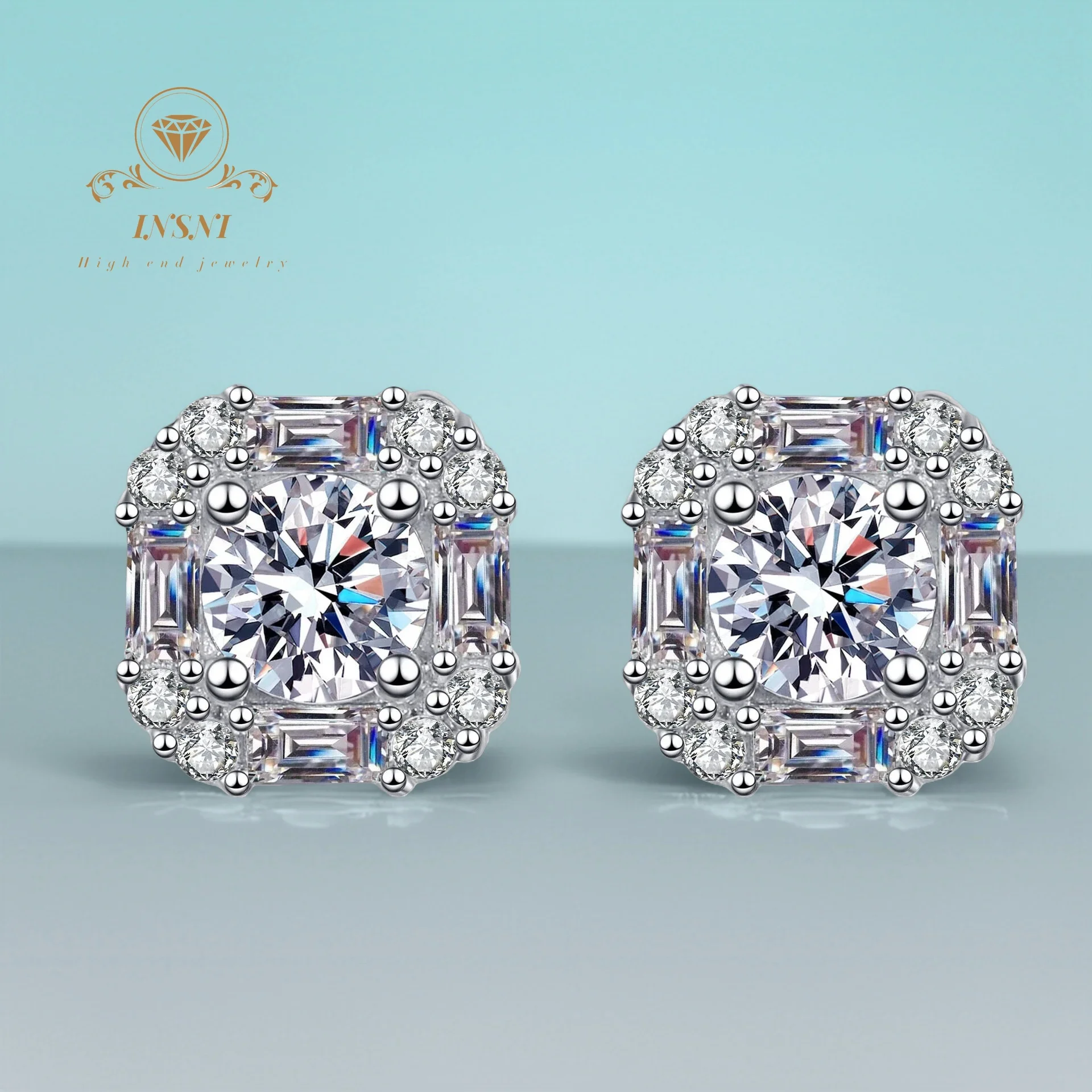 

Серебряные серьги-гвоздики S925 с муассанитом 1.47 карата (сертифицированные, 1 карат), квадратные, с покрытием из золота PT950, гипоаллергенные, в подарок женщинам