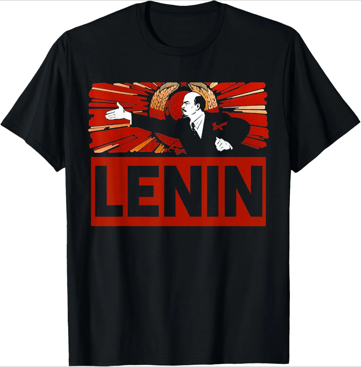 Lenin Retro Vintage Soviet Propagandadesign-100% cotton summer casual O-neck short sleeve printed men's T-shirt.