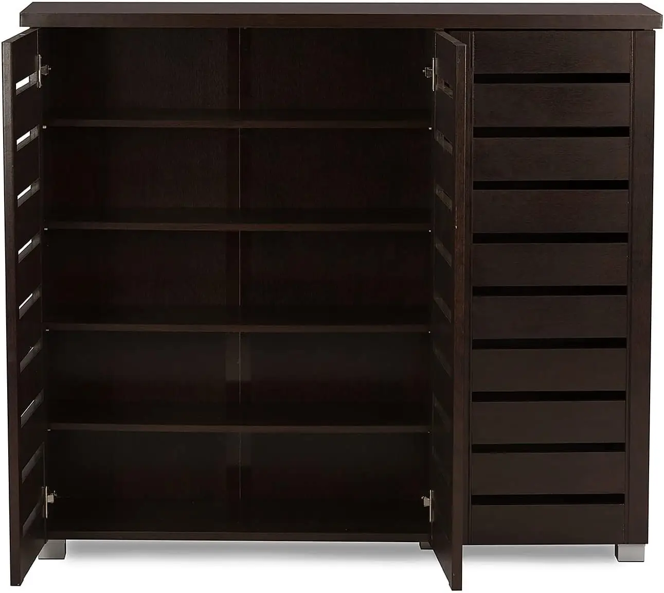 Baxton Studio Adalwin 3-Door Shoe Storage Cabinet, Dark Brown (118-6517-HiT)