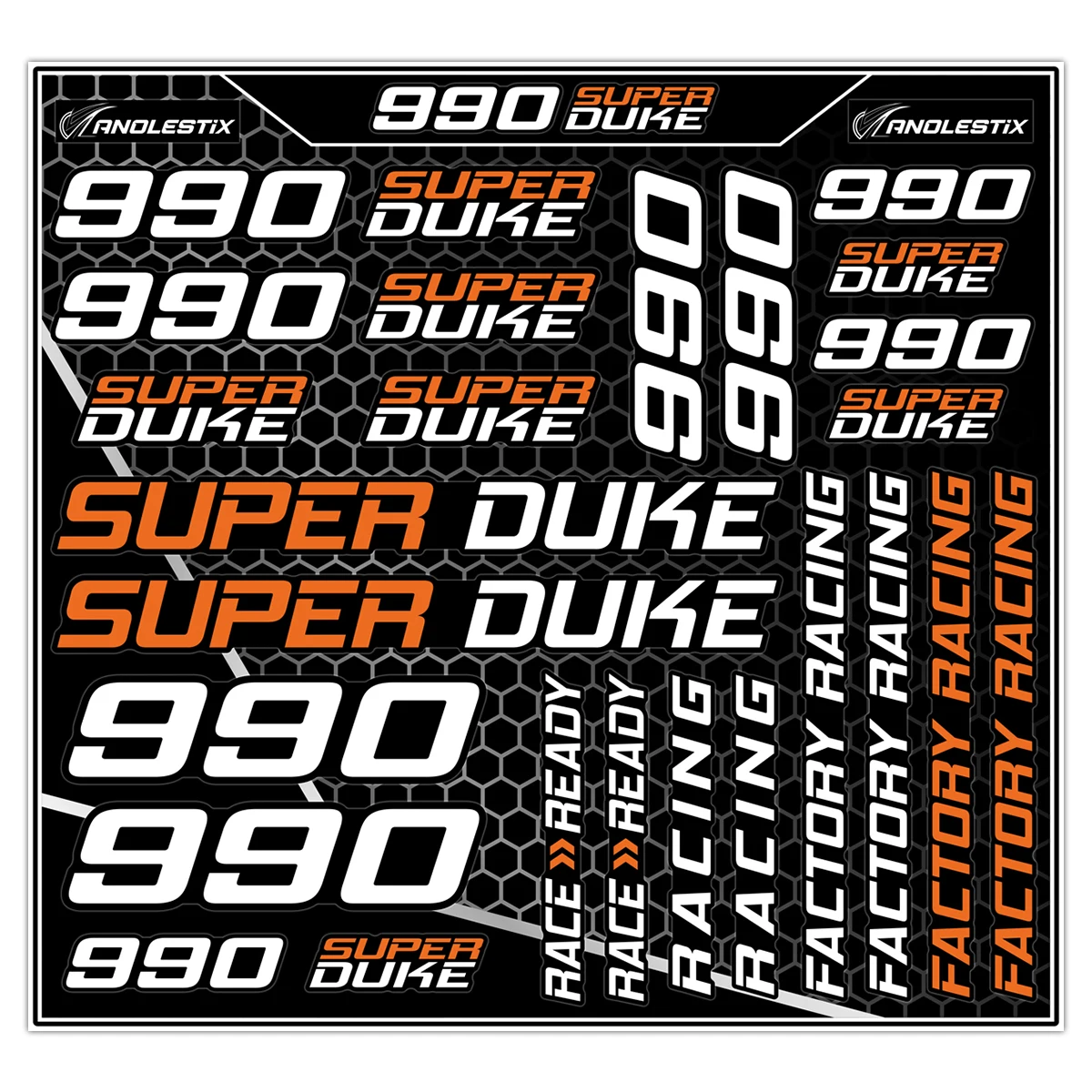 Vinyl Motocross Motorcycle Stickers Logo Set Emblem Tank Decals For KTM Super Duke 990