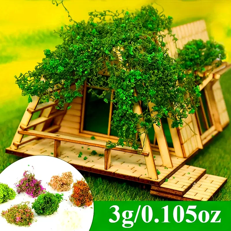 Simulation Miniature Grass Cluster Model Wall Plant Cotton Thread Vine Leaves Diy Military Scene Garden House Decorate Materials