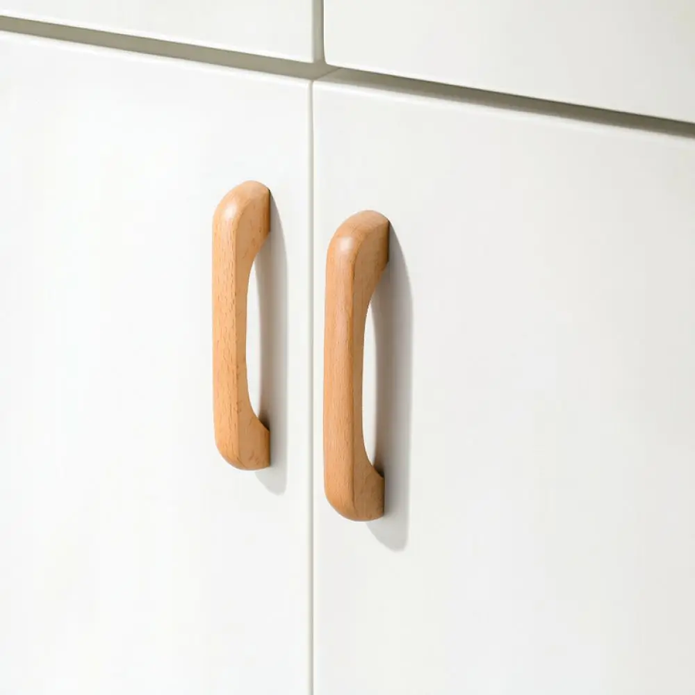 For Yingdun Wooden Cabinet Pulls Bridge Style Minimalist Walnut Beech Drawer Knob Kitchen Furniture Hardware Decor