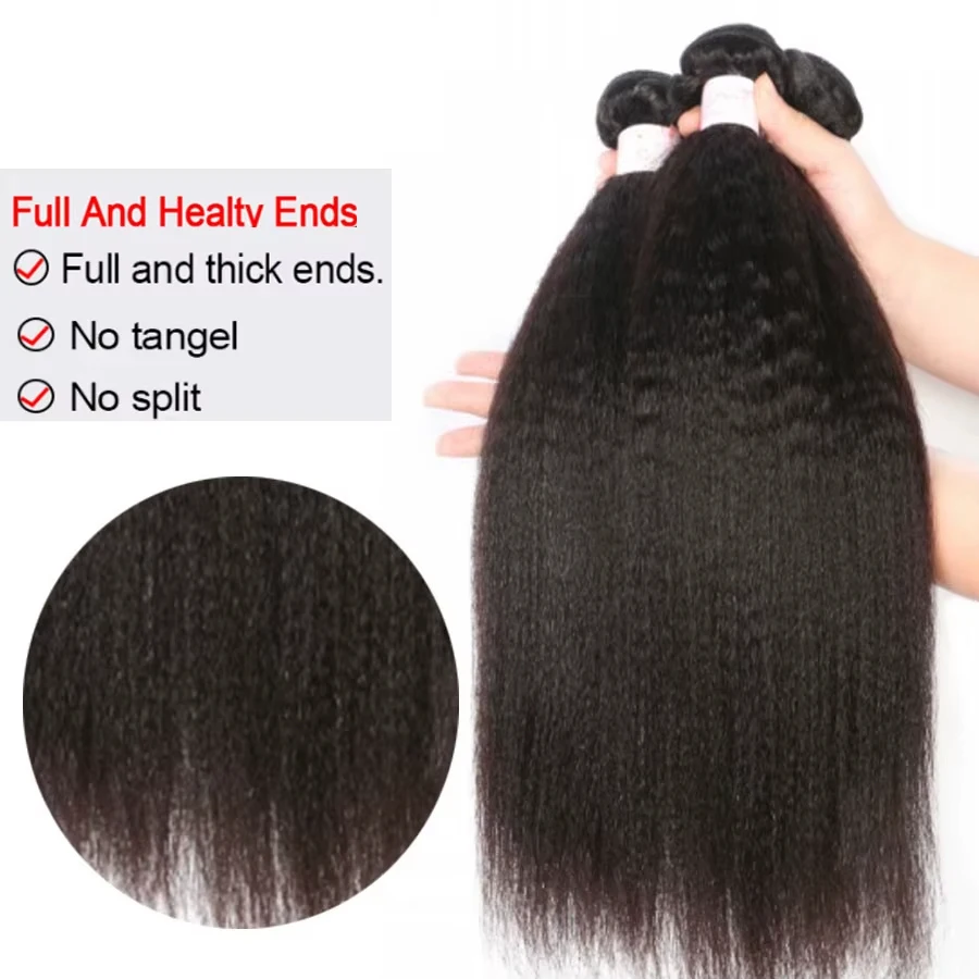30 بوصة غريب حزم مستقيمة الشعر البشري ياكي مستقيم 100% الخام غير المجهزة النسيج 1/3/4 حزم ريمي لحمة مزدوجة ملحقات
