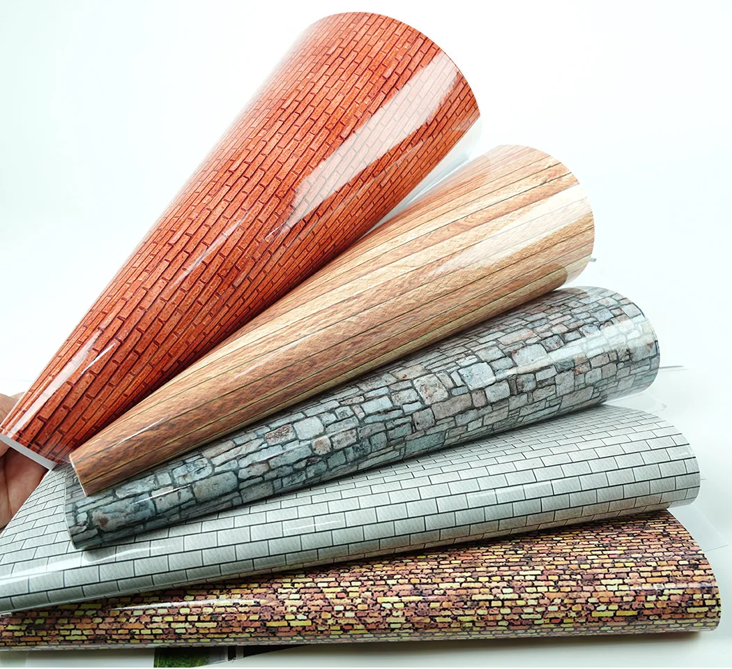 2 قطعة محاكاة جدار سقف بلاط الطوب ملصقات الطريق ملصق نموذج أطقم لبناء طاولة الرمل المشهد تخطيط Diorama اكسسوارات #1