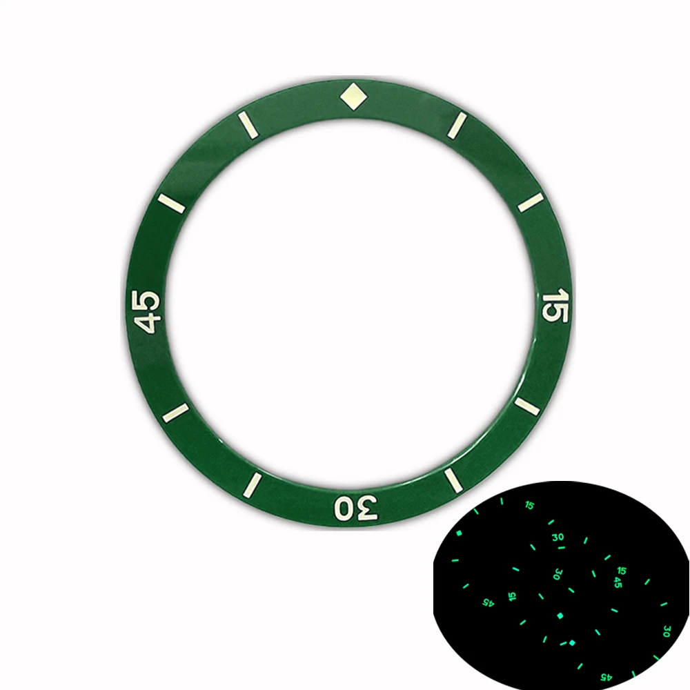 Green Luminous Ceramic Watch Bezel Insert Fit for  SKX007 SKX009 SRPD 50 fathoms Case Ring  NH35 Watch Case Ceramic Bezel Insert