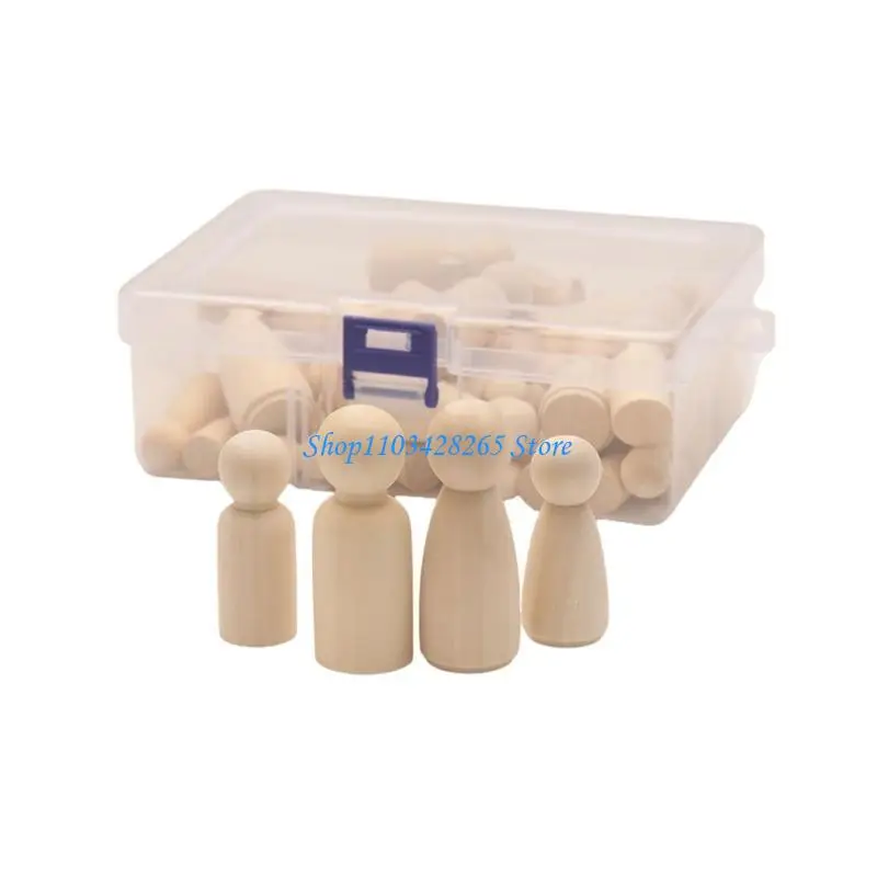 G2te 50pieces figure in legno in bianco bambole PEG per bambole creative Project Making