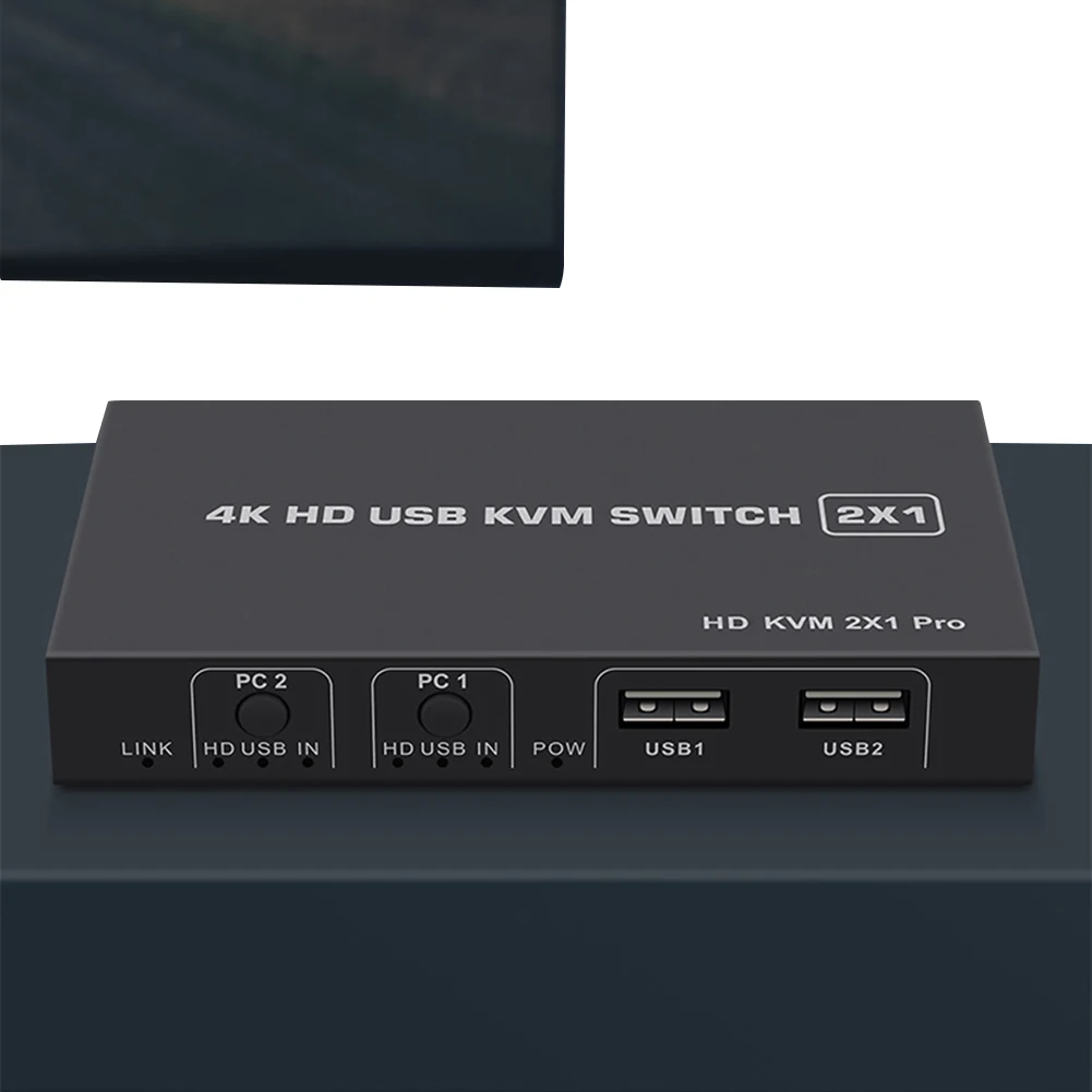 

2x1 4K HDMI-Compatible USB KVM Switch 60HZ HDMI-Compatible KVM Switch Desktop Controller Sharing Monitor Splitter Switcher