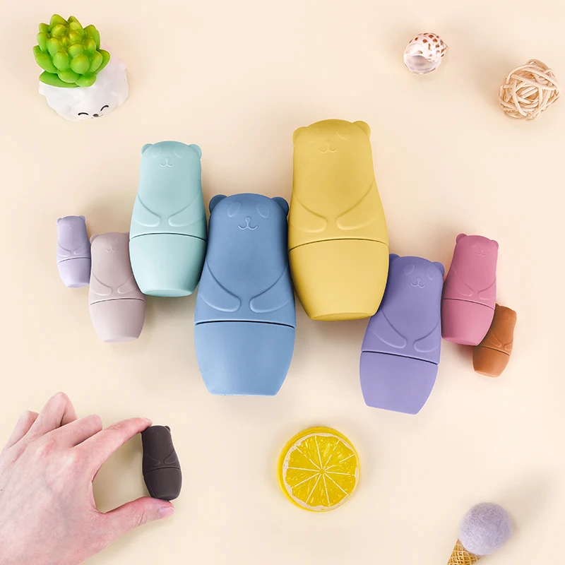 Siliconen Matryoshka Stapelen Speelgoed Russische Nesting Dolls Baby voor Kinderen Siliconen Stapelblokken Pop Binnen Pop Speelgoed Interact