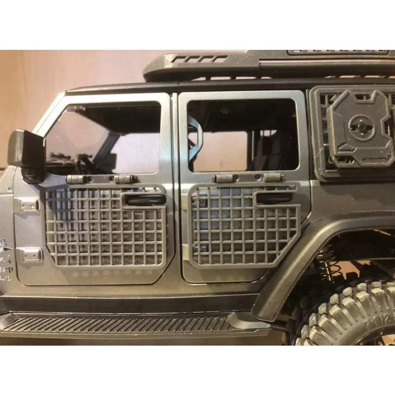 MN128 Vouwdeur en Raam Guard Net Custom Rc Auto Decoratieve Onderdelen voor 1/12 Rc Rock Crawler Truck Verbeterde Accessoires