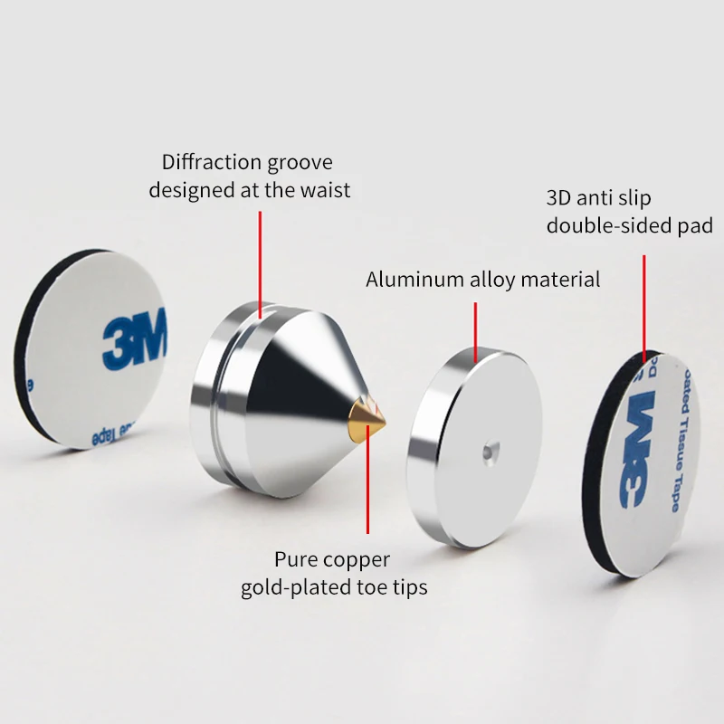 Shock Spikes Damping Pad HIFI Stand Feet Speaker Foot Pad KTV Subwoofer Stage Speakers Aluminium Isolation Cone Floor Foot Nail