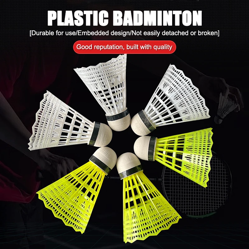 Balde de badminton de plástico bolas de plástico coloridas bolas de náilon bolas de badminton de náilon jogando bolas resistentes