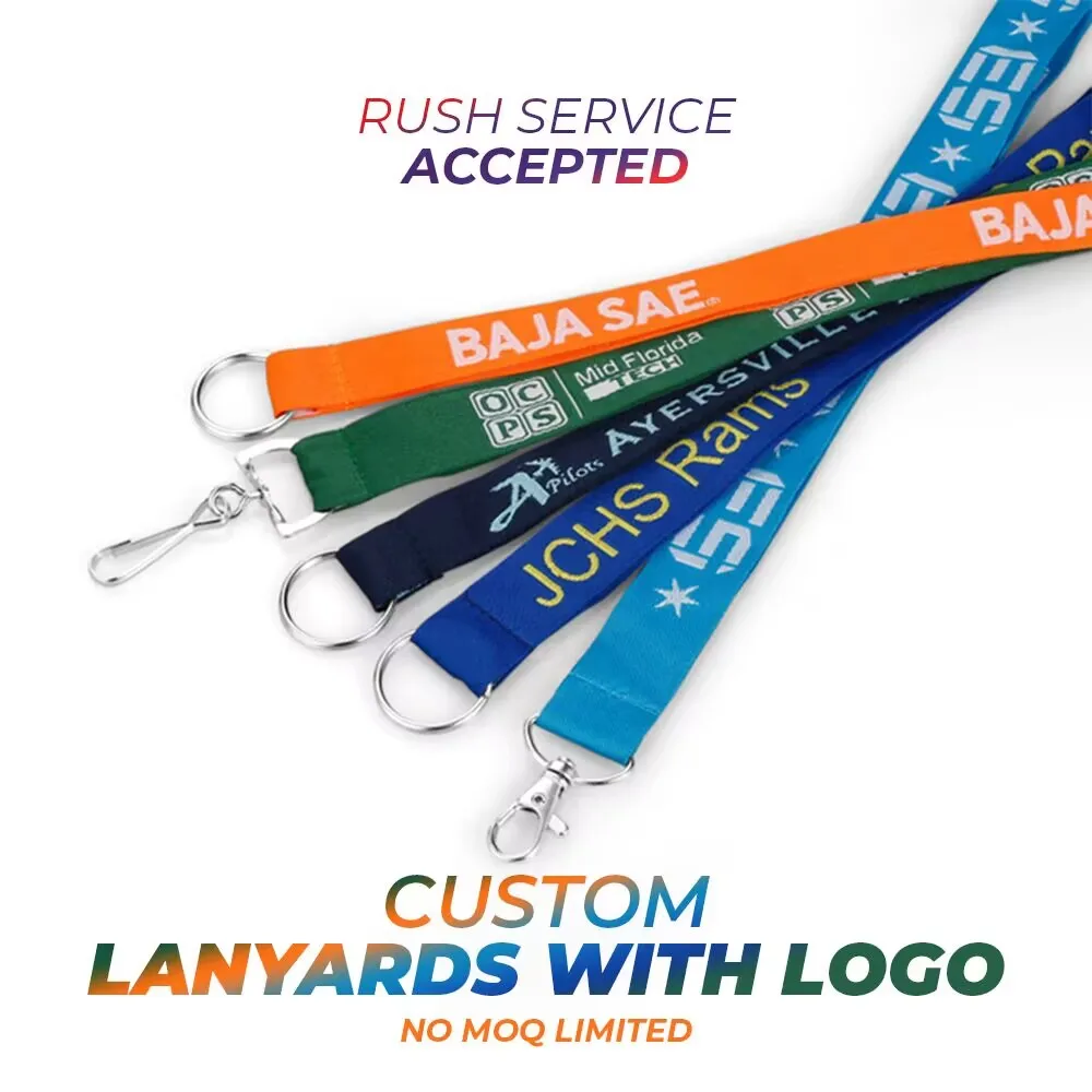 

Custom Printed Lanyard For Keys Full Color Design Badge Holder & Staff Cards Lanyard