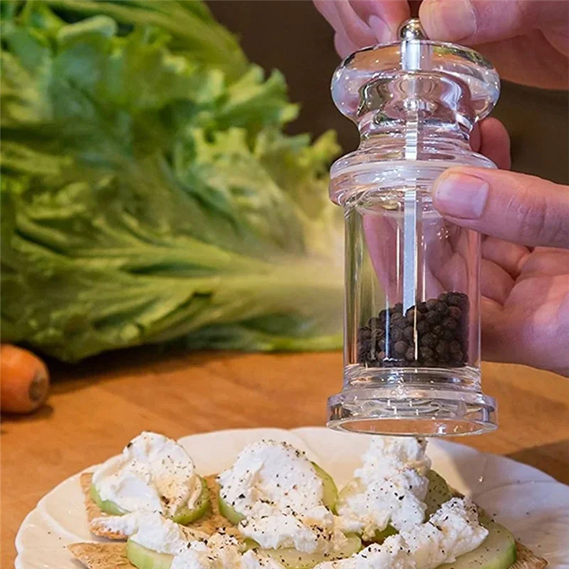 For Sea Salt Pepper Chili Cumin Spice Mill   Clear Design Precision Kitchen Tool Acrylic Grinder