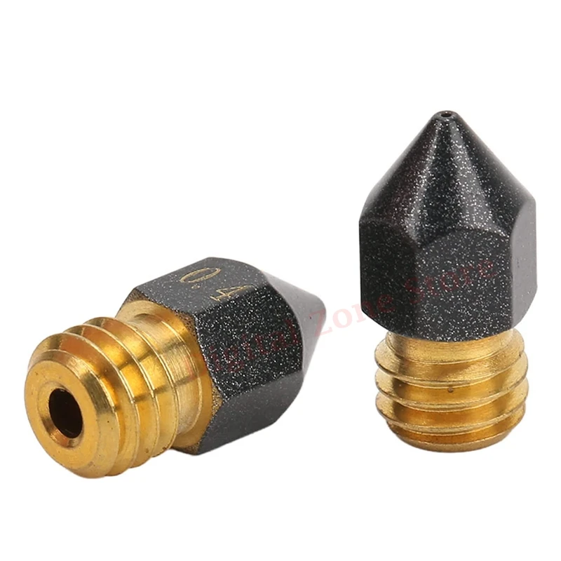 2Pcs Upgrade MK8/E3D V5 V6 Brass PTFE Nozzle Coating Non Stick High Temperature Resistant 0.4mm for 1.75mm Filament 3D Printers