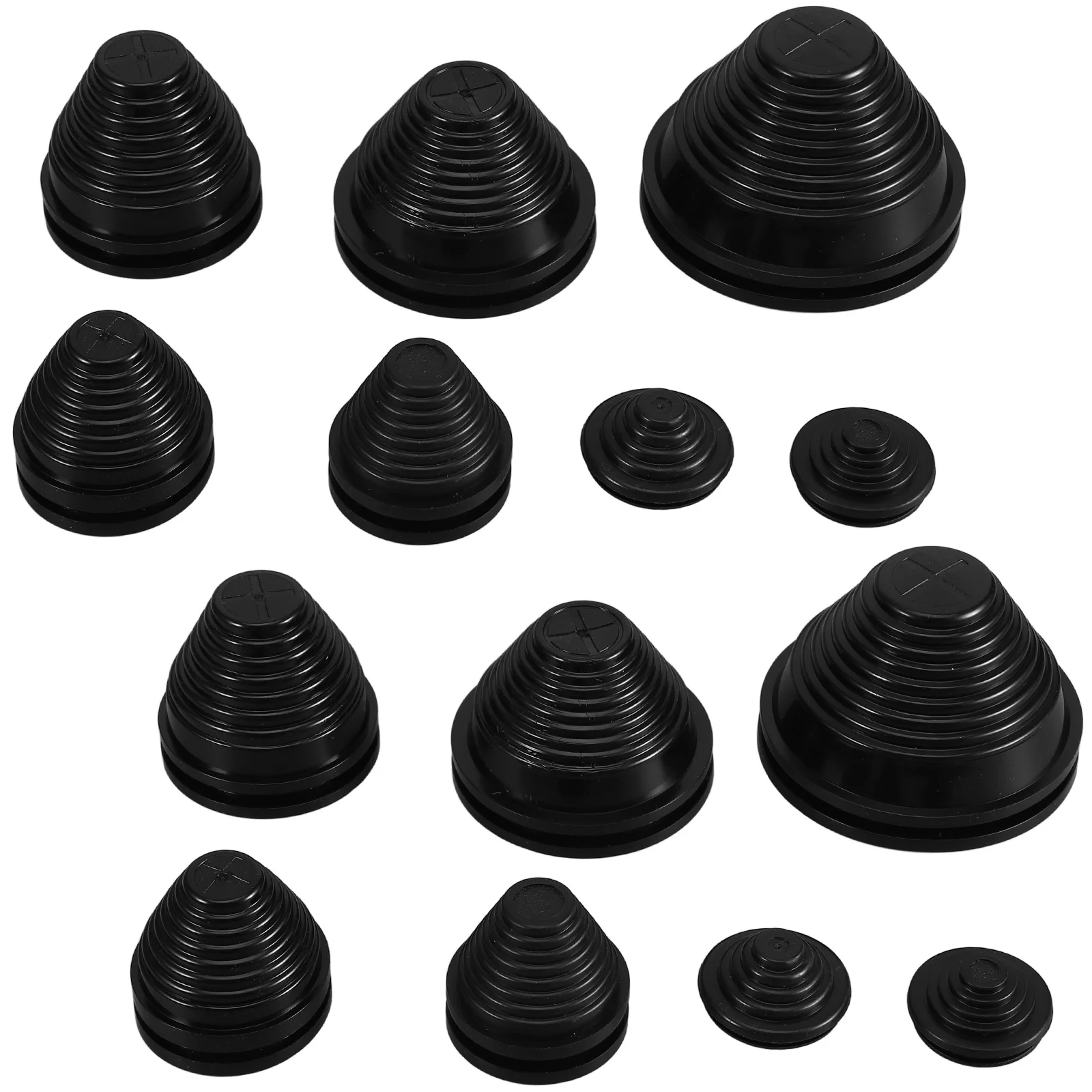 14 szt. Gumowych przelotek kablowych w kształcie wieży, osłony otworów na przewody do skrzynki elektrycznej, gumowe uszczelki przewodów, przelotki kablowe.