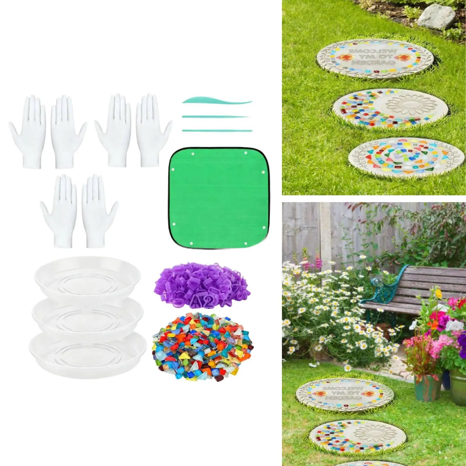 Garden Stepping Stone Castings Reusable Plastic Mold Kit for Yard Walkways and Landscaping Decor