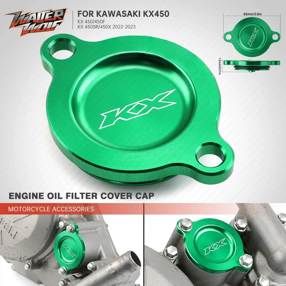 Couvercle de filtre à huile moteur et à carburant pour moto, accessoires pour KAWASAKI KX250 2006 KX450F KXF KX 250 450 KX450 F/X 2024