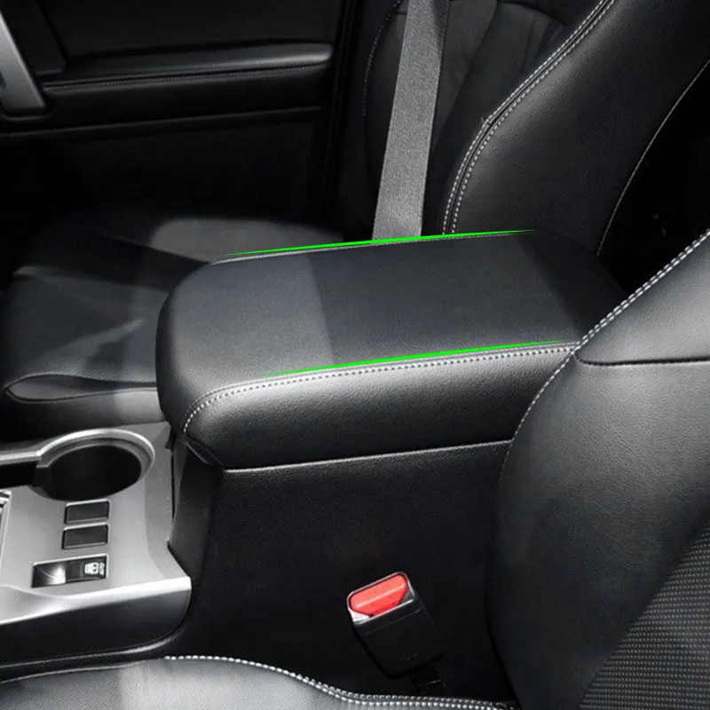 Car Interior Microfiber Leather Sticker Trim Center Control Lid Armrest Box Cover For Toyota 4Runner 2010 - 2015 2016 2017 2018