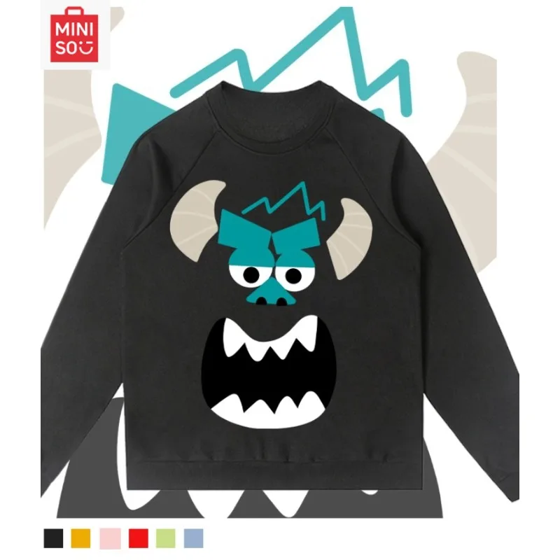 

MINISO collaborates with Monsters University printed sweatshirt long-sleeved loose cartoonish casual and cute for girls and boys