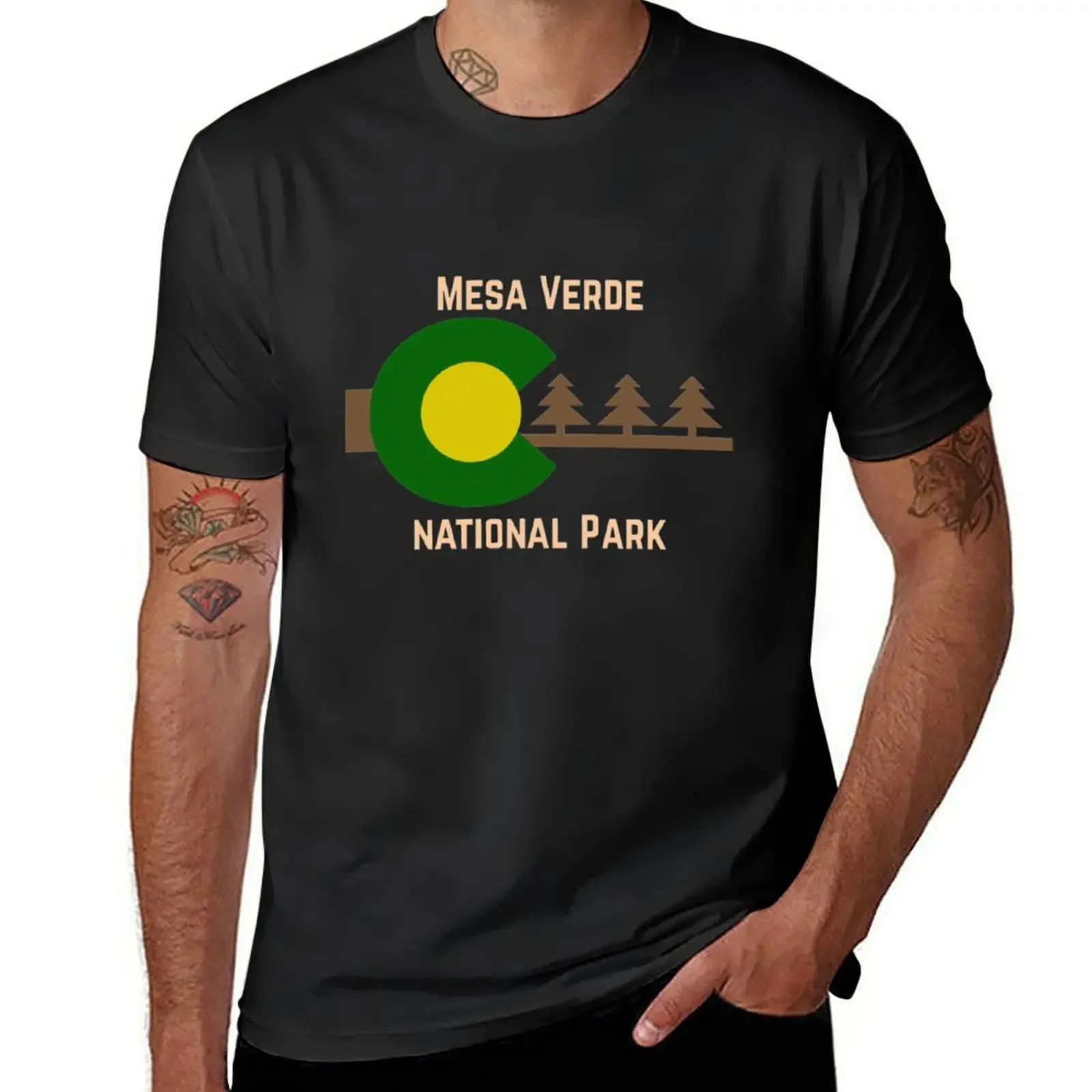 

Mesa Verde National Park Flag Forest T Shirt T-Shirt tees korean fashion blacks T-shirts for men cotton