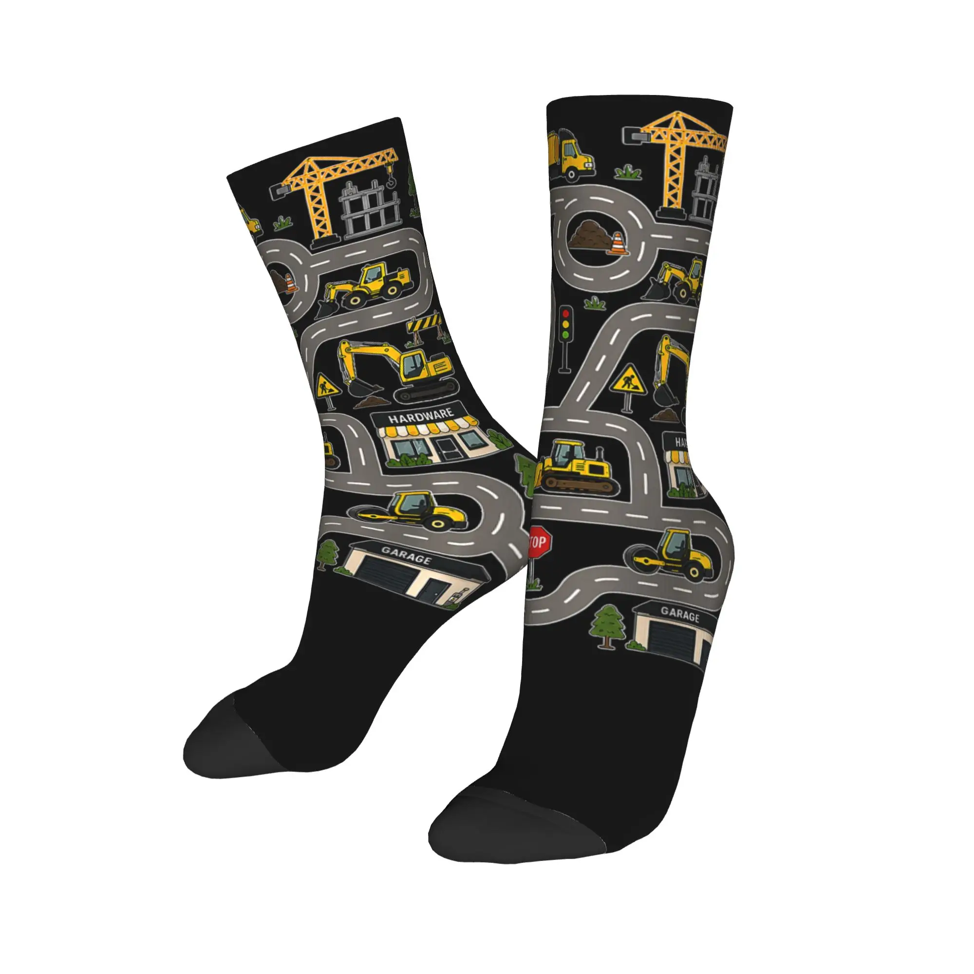 Cool Tired Dads Club Car Race Track On Dad Soccer Socks  Polyester Crew Socks for Unisex Sweat Absorbing