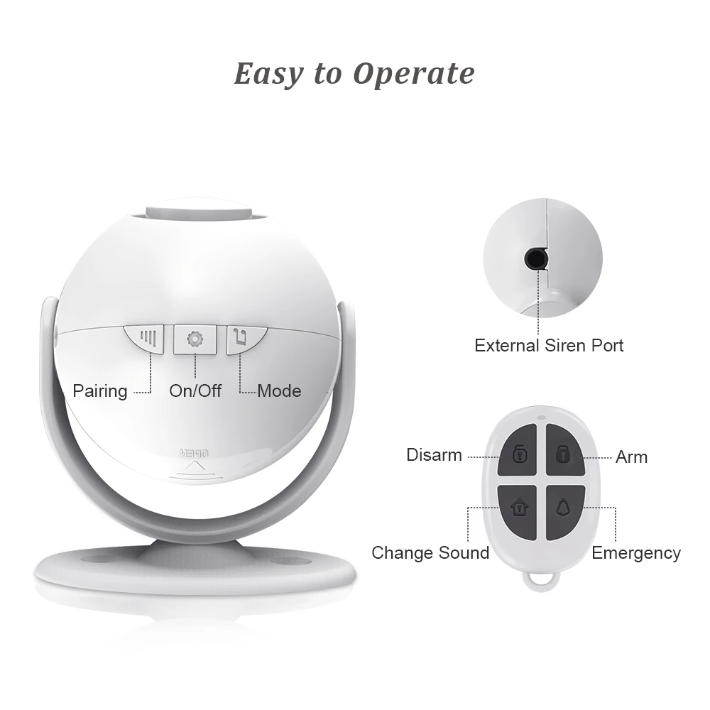 CPVAN PIR Motion Sensor Alarm Wireless Infrared Home Security System Motion Detector Alert with Remote Control