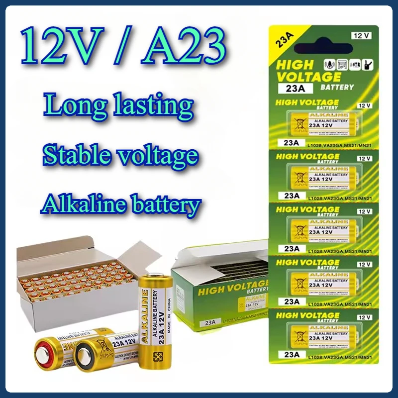 

60PCS A23 23A 12V Alkaline Battery 23GA A23S E23A EL12 MN21 V23GA GP23A MS21 LRV08 For Doorbell Remote Control Electric Toy