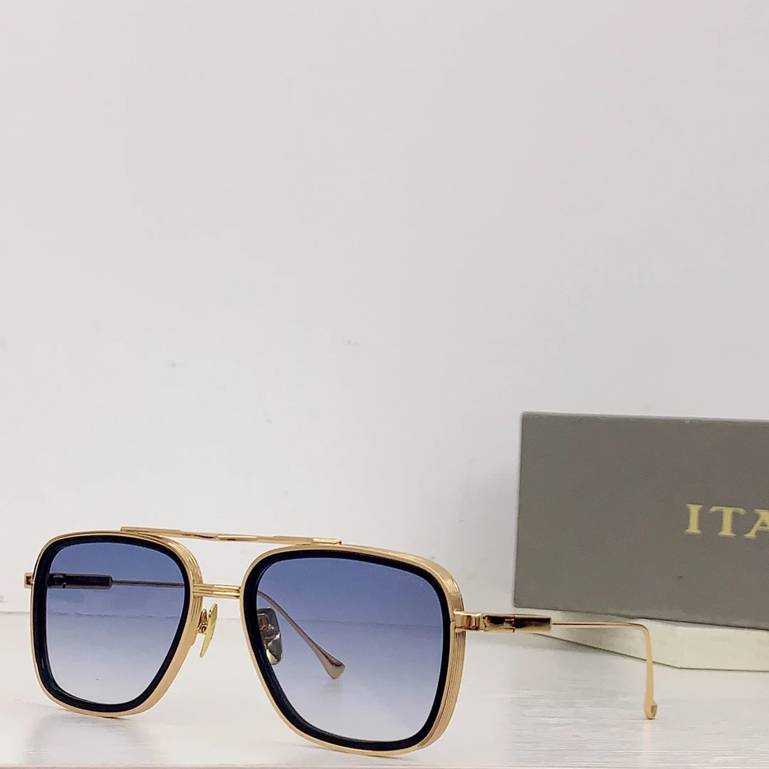 

Original ADITA FLIGHT 008 Gradient Blue Lens Oversized Men Sunglasses Top Quality Popular Gold Alloy Frame Women Couple Eyewear