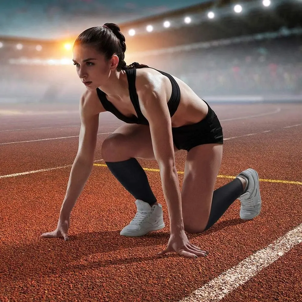 

20-30mmHg Calf Compression Sleeve 2 Levels Pressure Lightweight Breathable Footless Compression Socks Calves Compression Socks