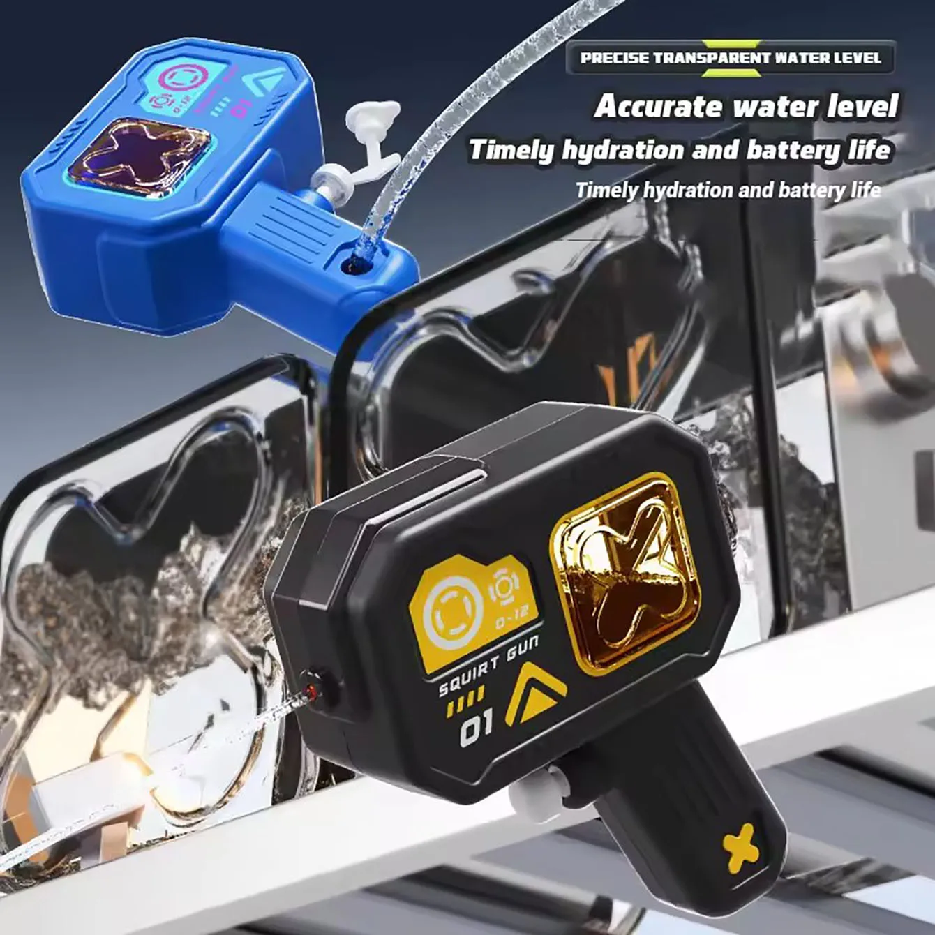 Nieuw creatief kindercartoon speelgoed Cyberpunk waterpistool technologie modellering waterspeelgoed zomer buiten strandfeest watergevecht speelgoed
