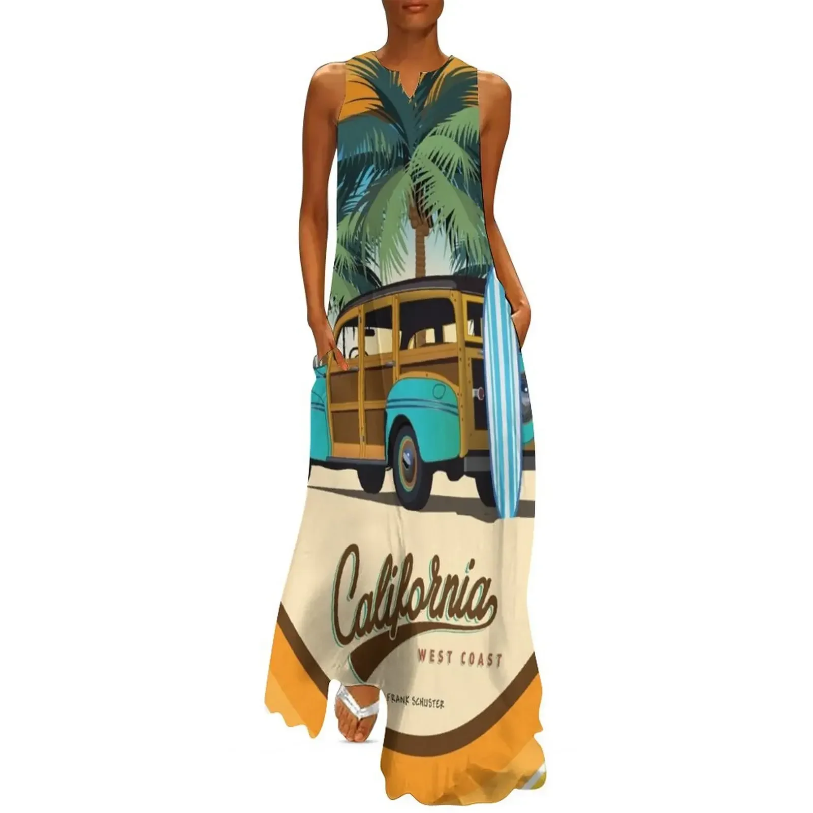 

Woody Woodie Gone Surfing California Lite Long Dress chic and elegant evening dress summer dress dresses for woman