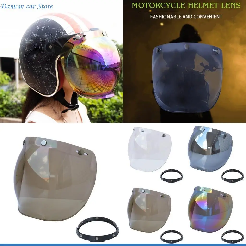 

A2UC Motorcycles Helmet Bubble Shield- with Adapter for 3-Snap Half Open Face Helmets