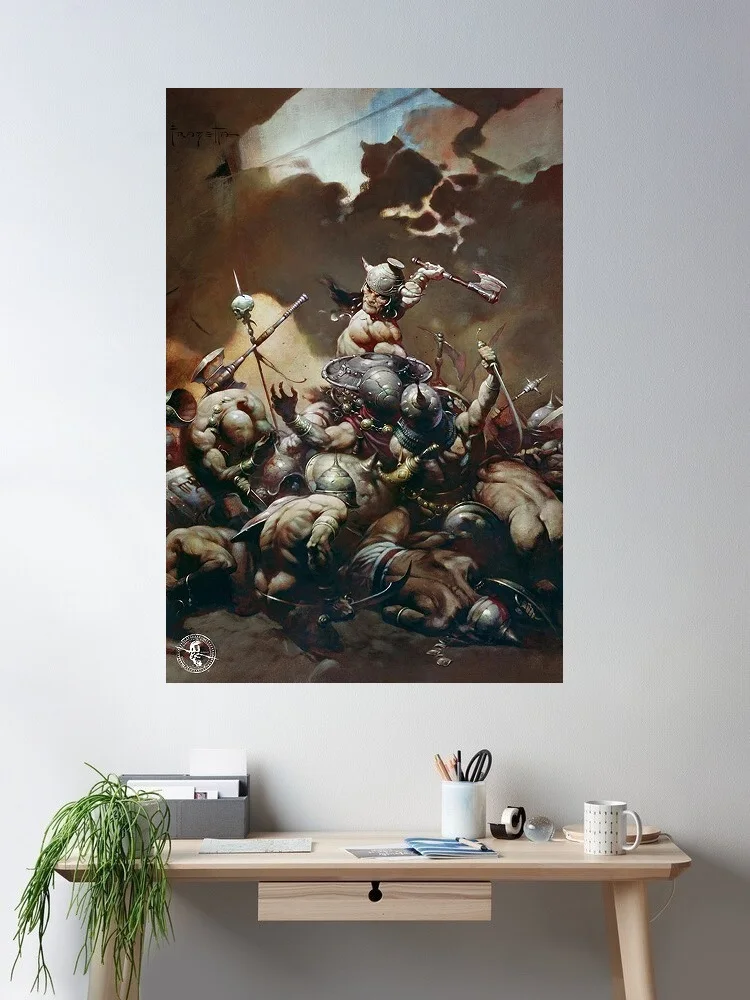 The Destroyer Frank Frazetta Fantasy Decor Artwork Prints Horror, Art Picture Print Canvas Poster Home Wall Decor