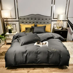 400TC Egyptian Cotton Bedding Set Luxury Full Queen King Size Duvet Cover Bed Sheet Set Pillowcase Bed Linen Nordic Simple Style