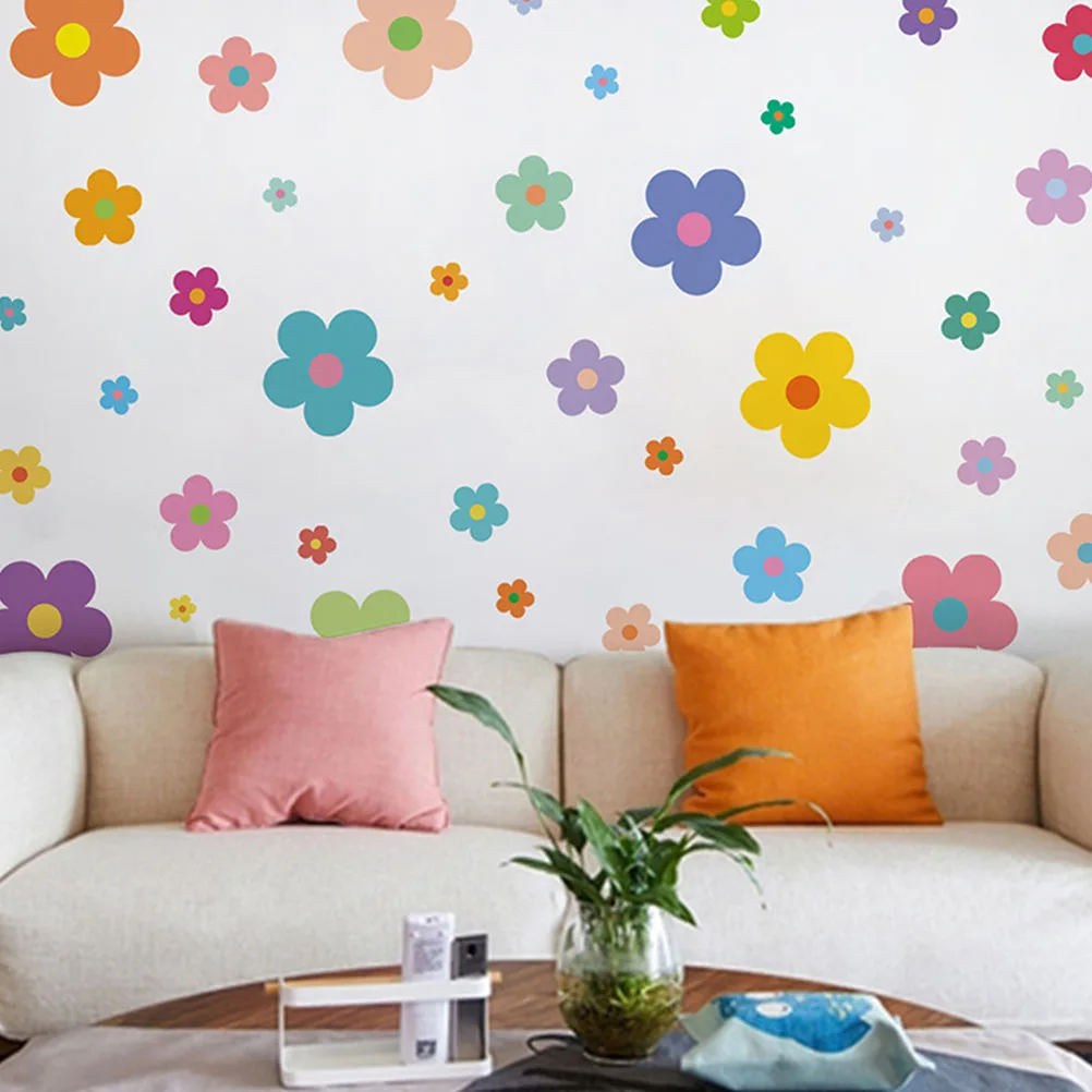 

9 Sheets Floral Wall Decals Colorful Flower Pattern Wall Stickers for Home Decoration Adhesive Sticker Bedroom Sticker