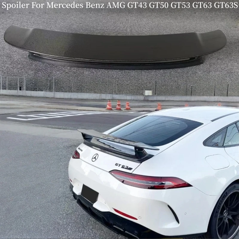 

Для Mercedes Benz AMG GT43 GT50 GT53 GT63 GT63S 2018-2024 Спойлер из настоящего углеродного волокна Заднее крыло Багажник Разделитель губ Высокое качество