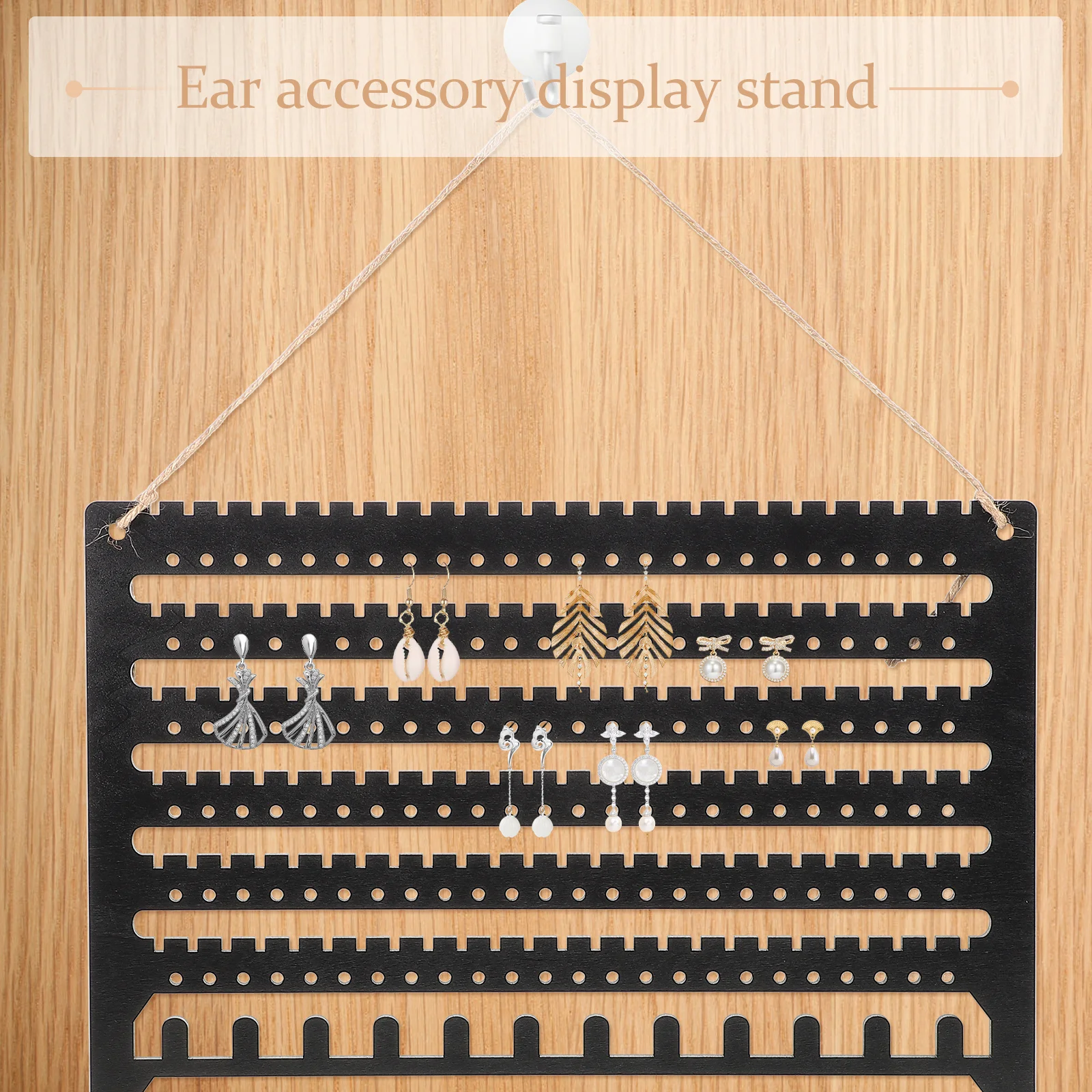 منظم مجوهرات خشبي مثبت على الحائط، حامل أقراط معلق بسعة كبيرة، منظم عرض الأساور، حامل مجوهرات