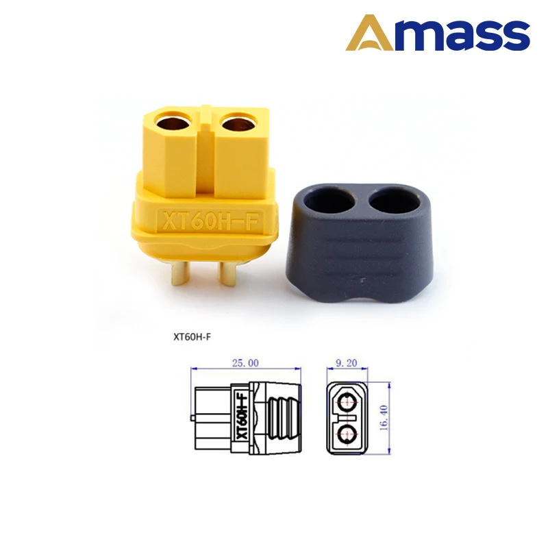 5 paia di connettori Amass XT60H con versione guaina applicata al connettore per motore aereo per auto telecomandata RC/ESC/batteria al litio