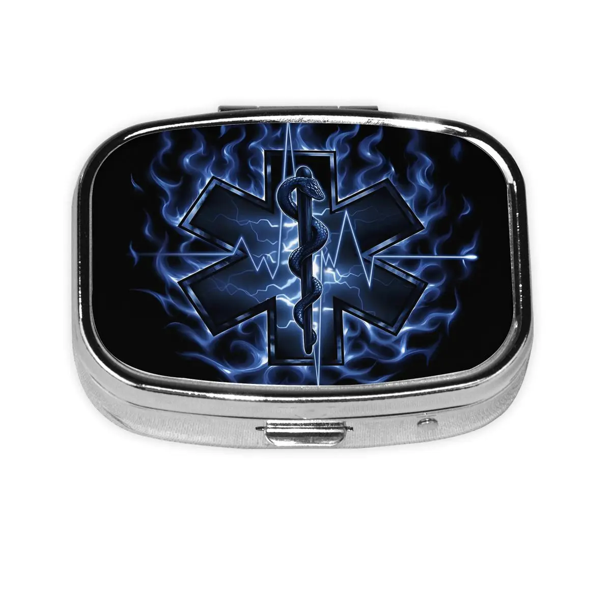 

Маленький портативный чехол для таблеток Star Of Life, 2 отделения, EMT, здравоохранение, фельдшер, логотип, держатель для лекарств, чехол для хранения, коробка для таблеток, дорожная коробка
