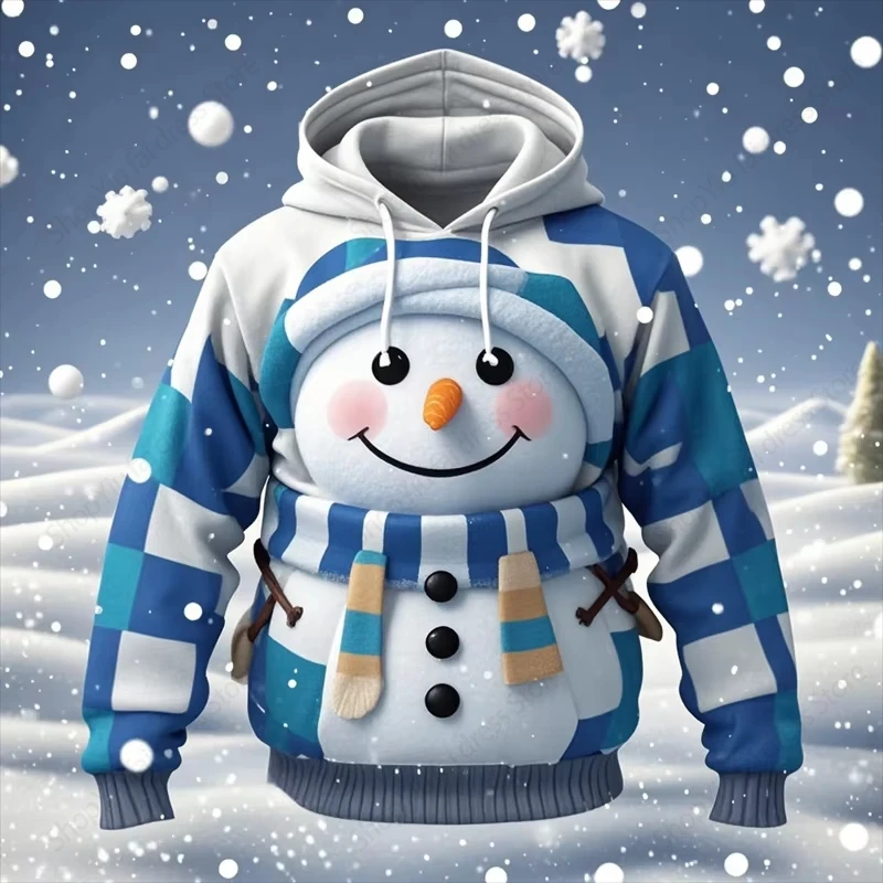 Cute Snowman 3d Print Hoodie Men Women Fashion Hoodies Christmas Sweatshirt Boy Coats Santa Claus Sweats Kids Tracksuit Teens