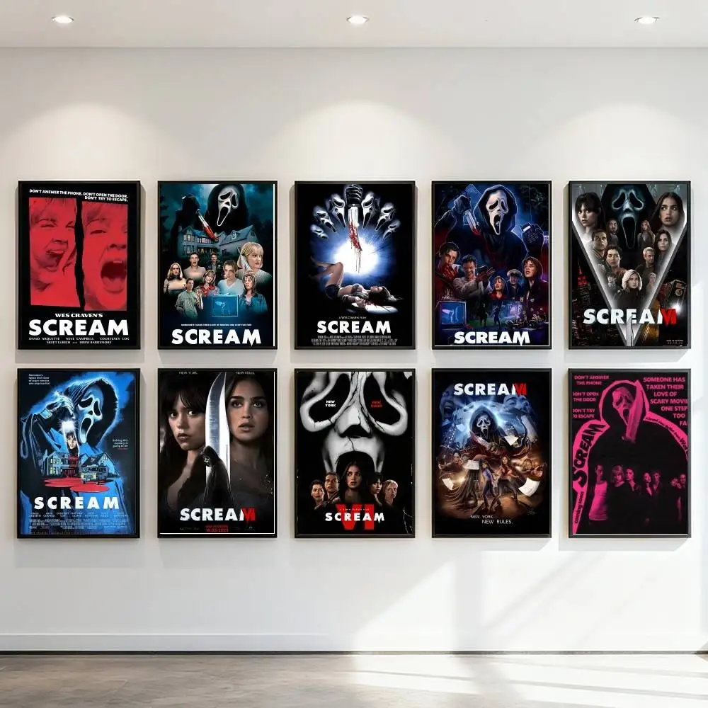 الكلاسيكية الرعب فيلم الإثارة S-ScreaM المشارك ذاتية اللصق الفن ورق مقاوم للماء ملصق مقهى بار غرفة جدار ديكور