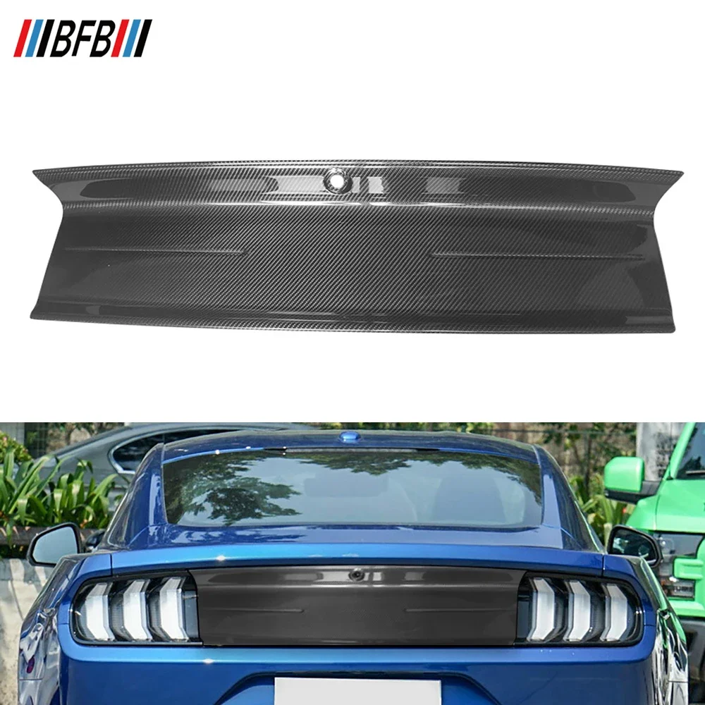 

Real Dry Carbon Fiber Rear Trunk Panel Decklid Trim Cover For Ford Mustang 2018up