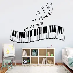 Piano Keys Wall Decal Musical Notes Door Window Vinyl Sticker Art Living Room Music Studio Nursery Interior Decor Wallpaper Z816
