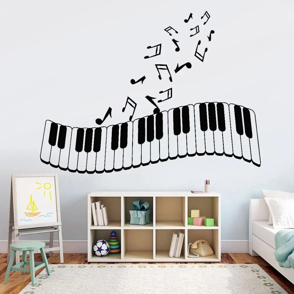 Piano Keys Wall Decal Musical Notes Door Window Vinyl Sticker Art Living Room Music Studio Nursery Interior Decor Wallpaper Z816