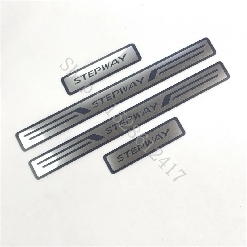 For Dacia Sandero 2 Stepway 2013 2014~2024 Stainless Steel Scuff Plate Door Sill Guards Thresholds Cover Trims Car Accessories