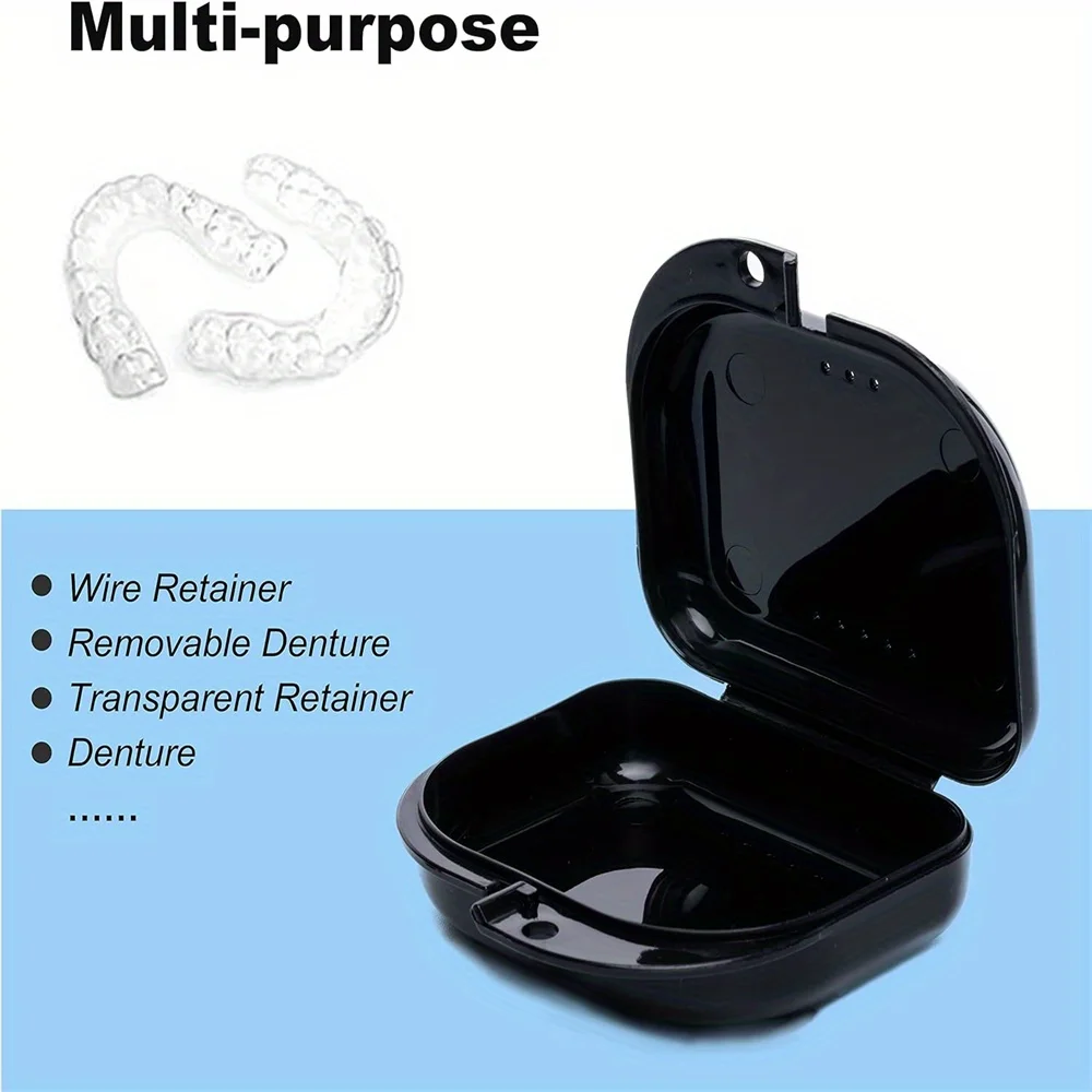 6pcs/Pack Colorful Denture & Retainer Cases with Vent Holes - Snap Lock, Easy-to-Use Oral Mouth Guard Holders in Durable Plastic