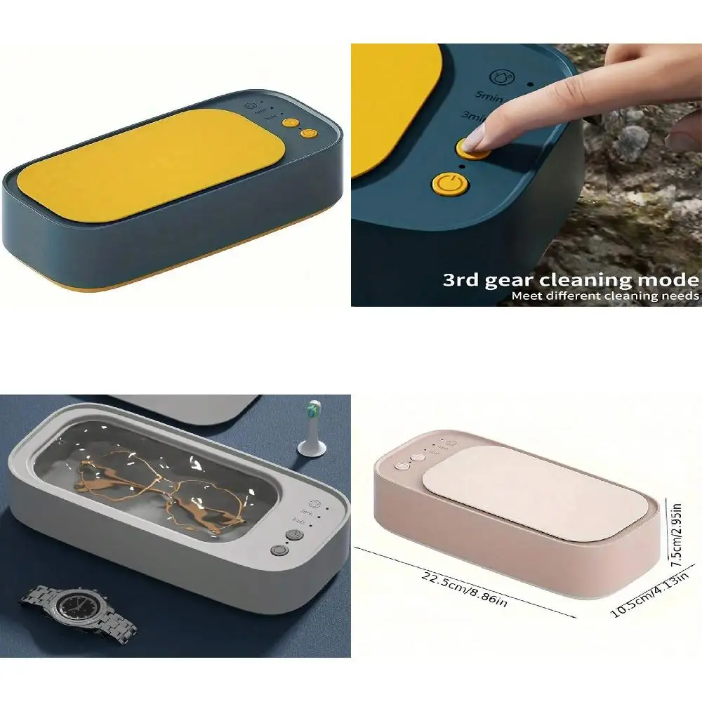 Máquina de limpieza de gafas, limpieza automática de alta frecuencia, soportes de joyería, lentes de contacto, mini limpiador portátil.